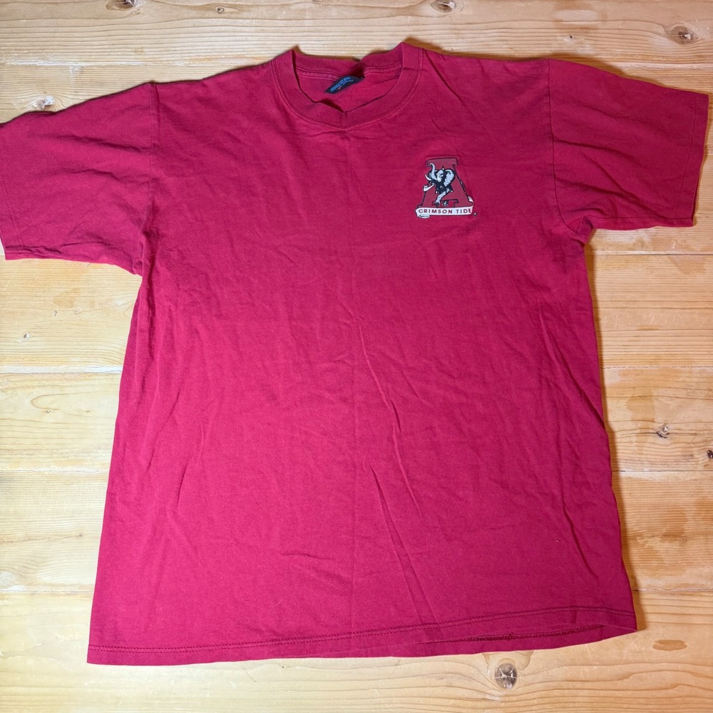 Vintage Soffe Alabama Crimson Tide T-Shirt Red Mens Large Single Stitch USA Made
